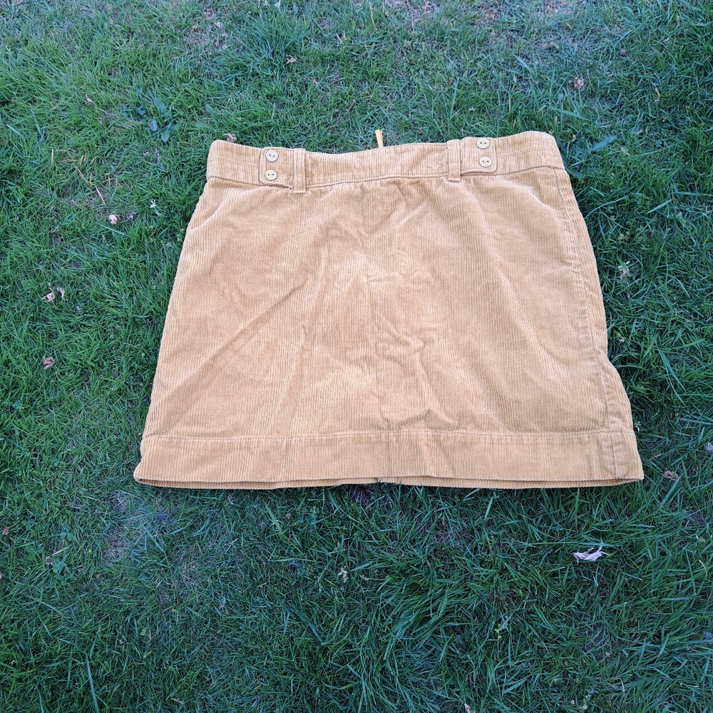 LOFT  Mustard Corduroy Skirt